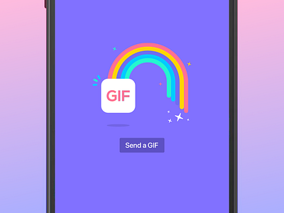 Send GIF button design empty state flat style gif illustration sending screen