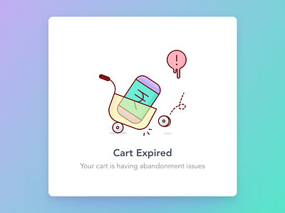 Cart Expired abandon broken cart empty state error expired illustration layout screen wheel