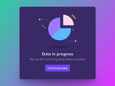 Data In Progress breakdown data empty state graph illustration layout numbers piechart progress sparkles