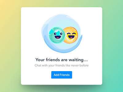 Add Friend emoji empty state error friend happy illustration layout smiley watercolor