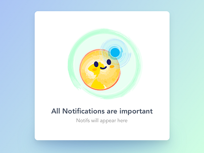 Important Notifications emoji empty state emptystate error happy illustration layout notification smiley watercolor