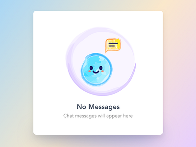 No Messages chat emoji empty state error happy illustration layout messages smiley watercolor