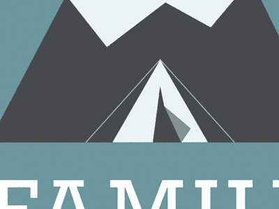 Wanna Camp? design grey illustration poster