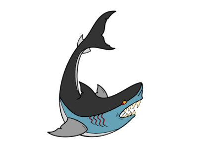Shark vs. Michael Phelps illustration logo shark shark week tattoo traditional traditional tattoo
