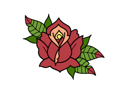 Rose Of My Heart flower illustration logo rose tattoo traditional traditional tattoo