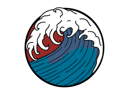 Emoji of a Wave emoji illustration japanese logo surf tattoo water wave