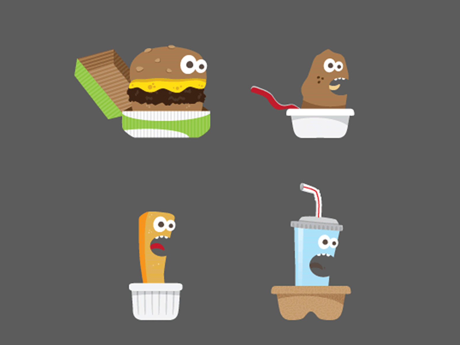 Fast Food animation app illustration motion graphics