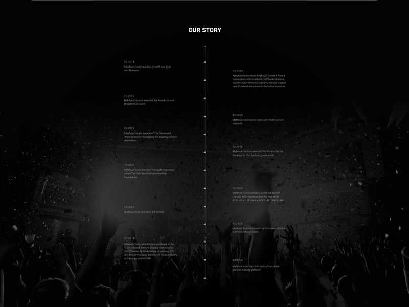 Our Story scroll effect timeline web