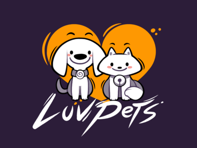 LuvPets - Logo animals brand cat dog heart kitty logo love pet pets social