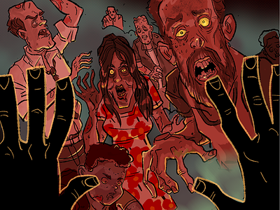 Zombie Corona Attack horror illustration narrative proccreate sketch storytelling webcomic webcomics zombies