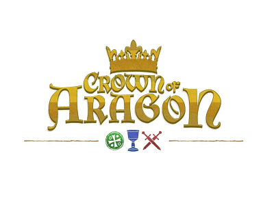 Crown of Aragon Card Game Logo (Color Version) adobe illustrator branding card game fantasy fantasy art game art historic logo logo design medieval vector