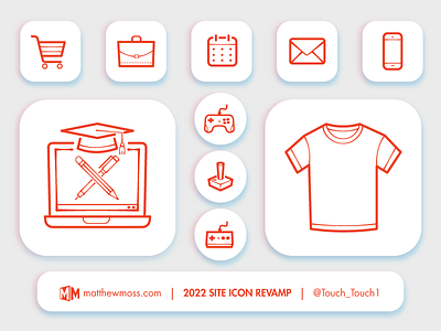 2022 Site Revamp Icon Set | www.matthewmoss.com adobe illustrator design icon set icons illustration illustrator ui vector art visual design we design