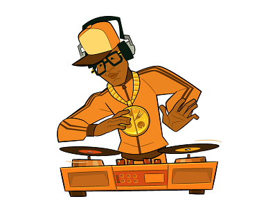 Hip Hop Nigh Promo Element: the DJ adobe illustrator character design dance dj flyer hip hop illustration tokyo vector