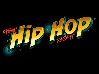 Hip Hop Night Title adobe illustrator game art graf graffiti html5 game illustration lettering vector art