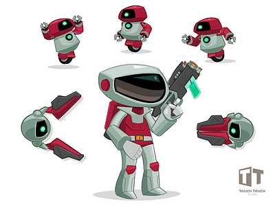 Space Ranger Design 2d character adobe illustrator cartoon character cartoon illustration charachter character concept character design concept art game app game art robot sci fi