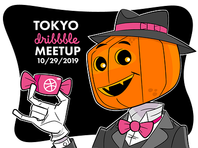 Halloween Tokyo Dribbble Meet Up adobe illustrator character design halloween meetup meetups tokyo vector