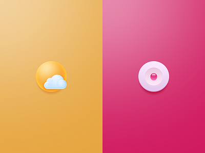 Weather & Recorder circle forms icons orange recorder red theme weather