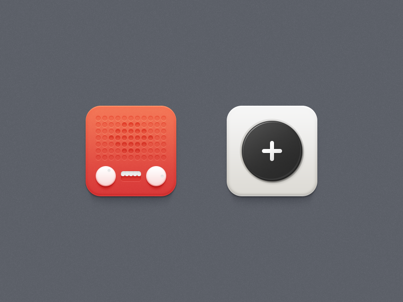 Radio & Calculator calculator icons plus radio red white