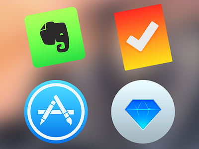 Dock icons app store clear color evernote icons mac os x set sketch app yosemite