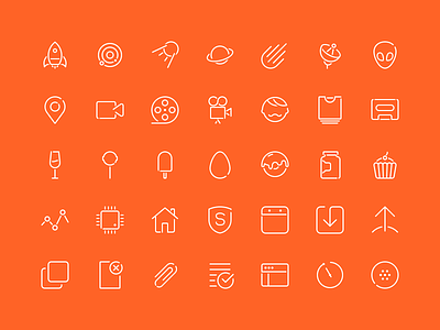Clean donut glyph icon icons line planet space stroke sweet system ui video