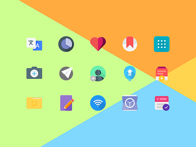 L Icons bookmark data drawer flat folder heart icon material plane set ui user