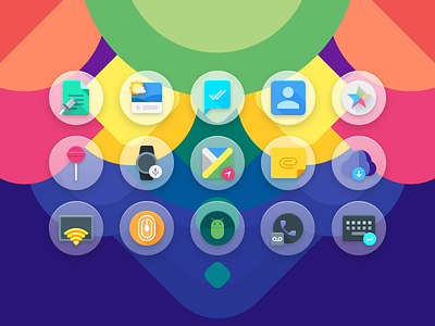 M Icons android file google icon lollipop map material nfc notes user watch weather