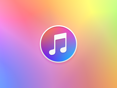 Icon - Free PSD apple free gradient icon iridescent itunes mac music note psd