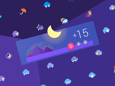 M Weather Widget android cloud design flat icon material moon night sun weather widget