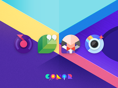 M Color Icons android camera color contact flat icon material messages music oppo
