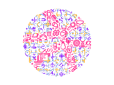 Dribbble Everyday ball burger camera chat cmd cup dribbble everyday gift hashtag headphones icon illustration line notebook outline pattern picture planet stroke