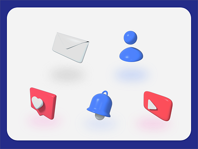 Social 3D Icon Set