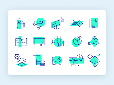 Blockchain App Icon Set