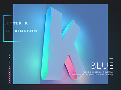 Letter K 3d and beautiful c4d colorful design gradient layout light shadow