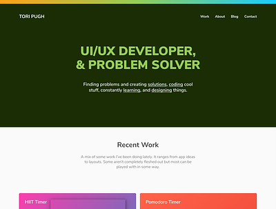 Portfolio Homepage design figma homepage portfolio uiux website