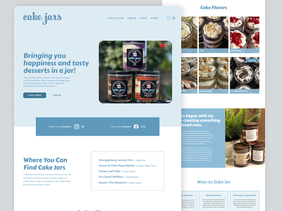 Cake Jars - Site Exploration clean design homepage ux website