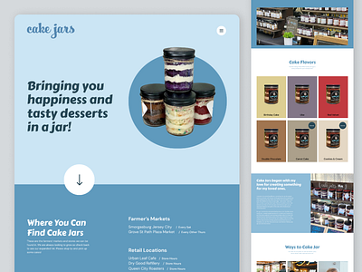 Cake Jars - Site Exploration V2 clean homepage minimal ui ux web design website