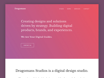 Dragomans Studio WIP clean design homepage minimal studio ui ux webdesign website