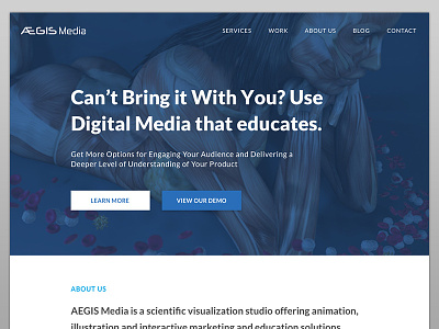 AEGIS Media WIP clean hero homepage media minimal minimalist web design website