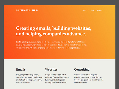 VP Design Website freelance gradient homepage minimal website wip