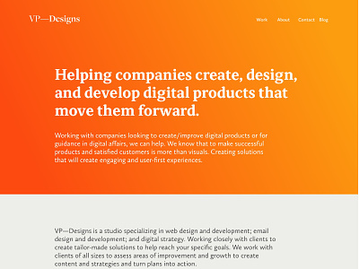VP Designs Website - V2 freelance portfolio ui ux web website wip