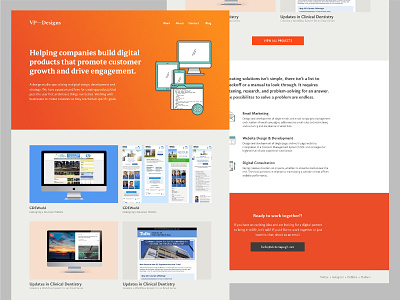 VP-Designs Website V3 color freelance gradient minimal simple site studio ui ux website wip