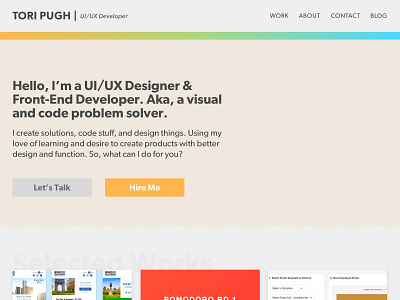 Personal Portfolio clean homepage minimal portfolio redesign site ui ux web design website