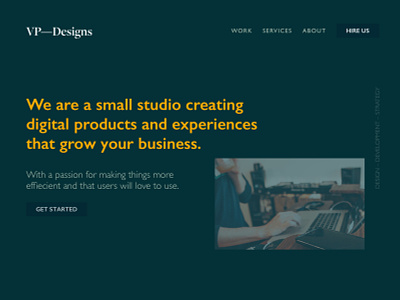 VPDesigns Redesign branding clean color homepage minimal typography ui ux web design website