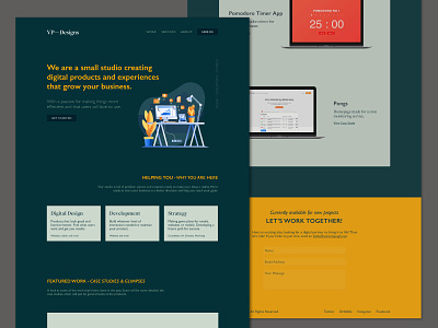 VPDesigns Redesign - v2 clean homepage portfolio typography ui ux web design website