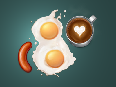 March 8 breakfast coffee cup egg food gift gisterson love sausage scrambled eggs virtual