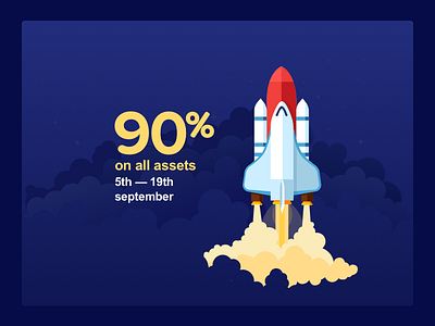 Burning september assets flat icon illustration rocket september shuttle