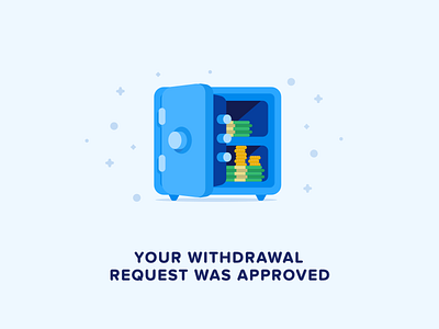 Withdrawal approved bank dollars flat icon money safe withdrawal