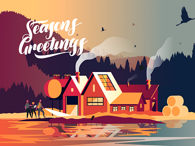 Season Greetings art autumn fall for no reason home