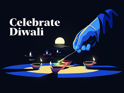 Celebrate Diwali candles celebrate contrast diwali figma fire flat forex gisterson hand hindi holiday holiday design illustration india landing like trading vector vector illustration