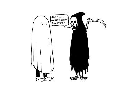 Grim Reaper's doodle drawing illustration